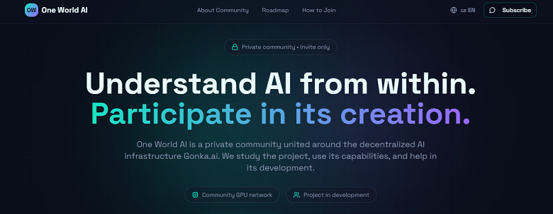 OneWorldAI - Understand AI from within.
Participate in its creation. OneWorldAI - Understand AI from within.
Participate in its creation.