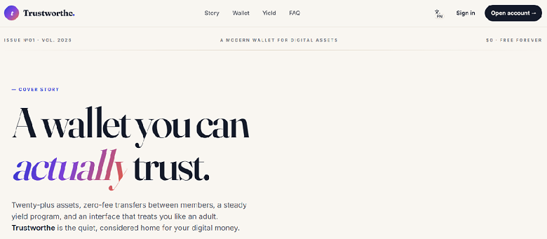 Trustworthe - A wallet you can actually trust.