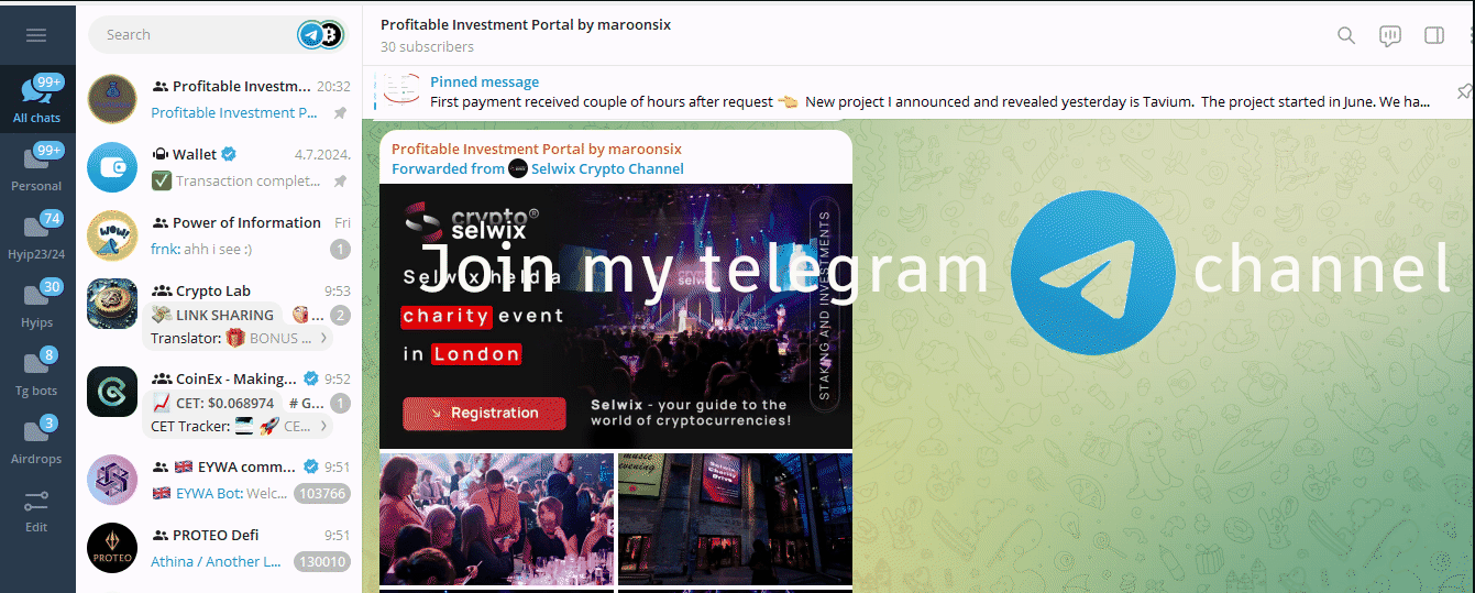 Join my Telegram channel - Profitable - Investment portal by maroonsix Profitablebymaroonsix